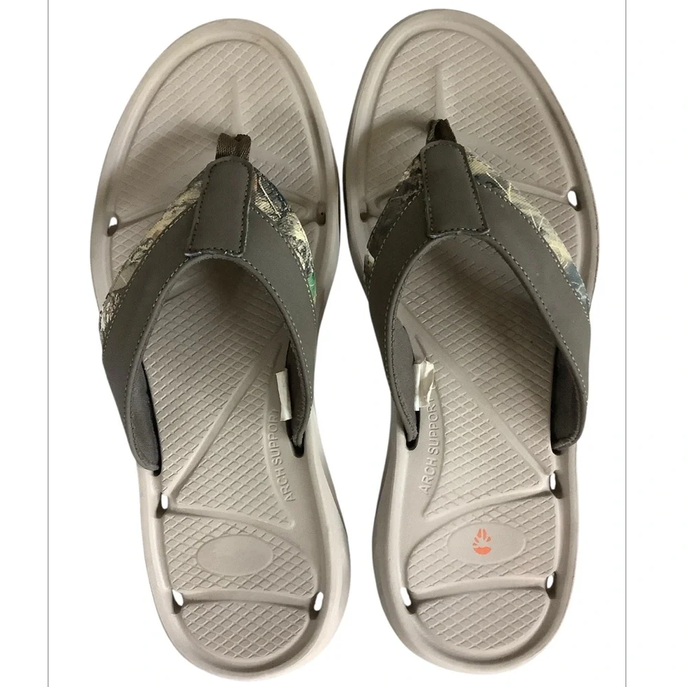 O'Rageous ReelTree Khaki Flip Flop Arch Support Flip flop Thong Sandals Size 12